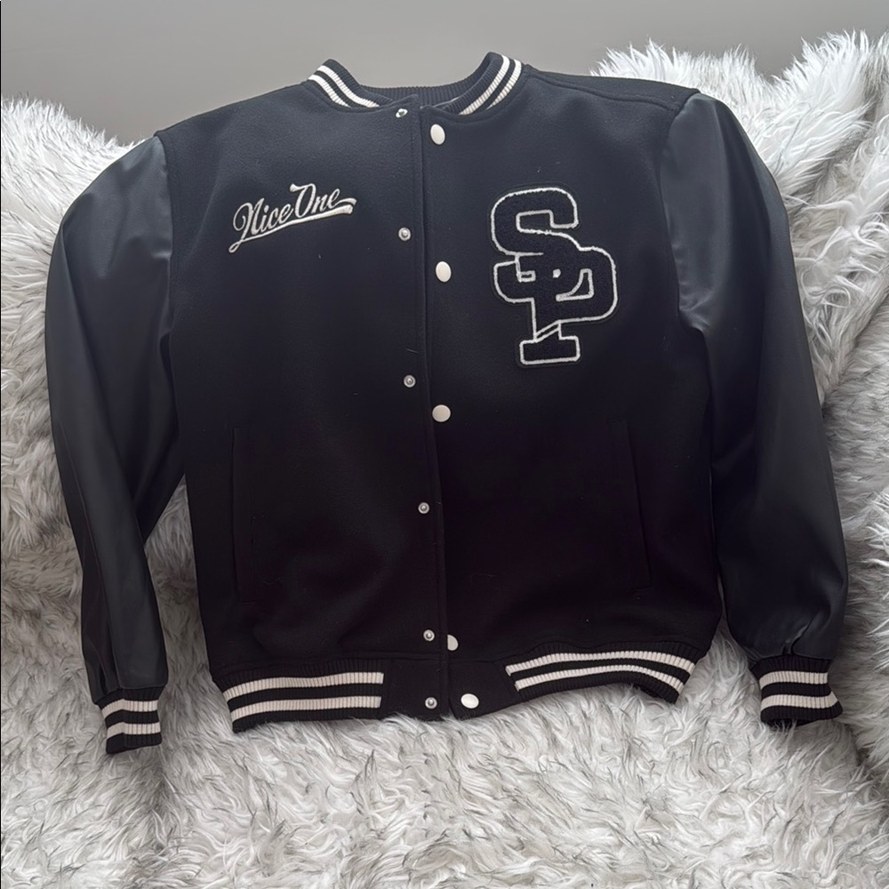 H&M Kids Black and White Kids Varsity Jacket. Good used condition.
